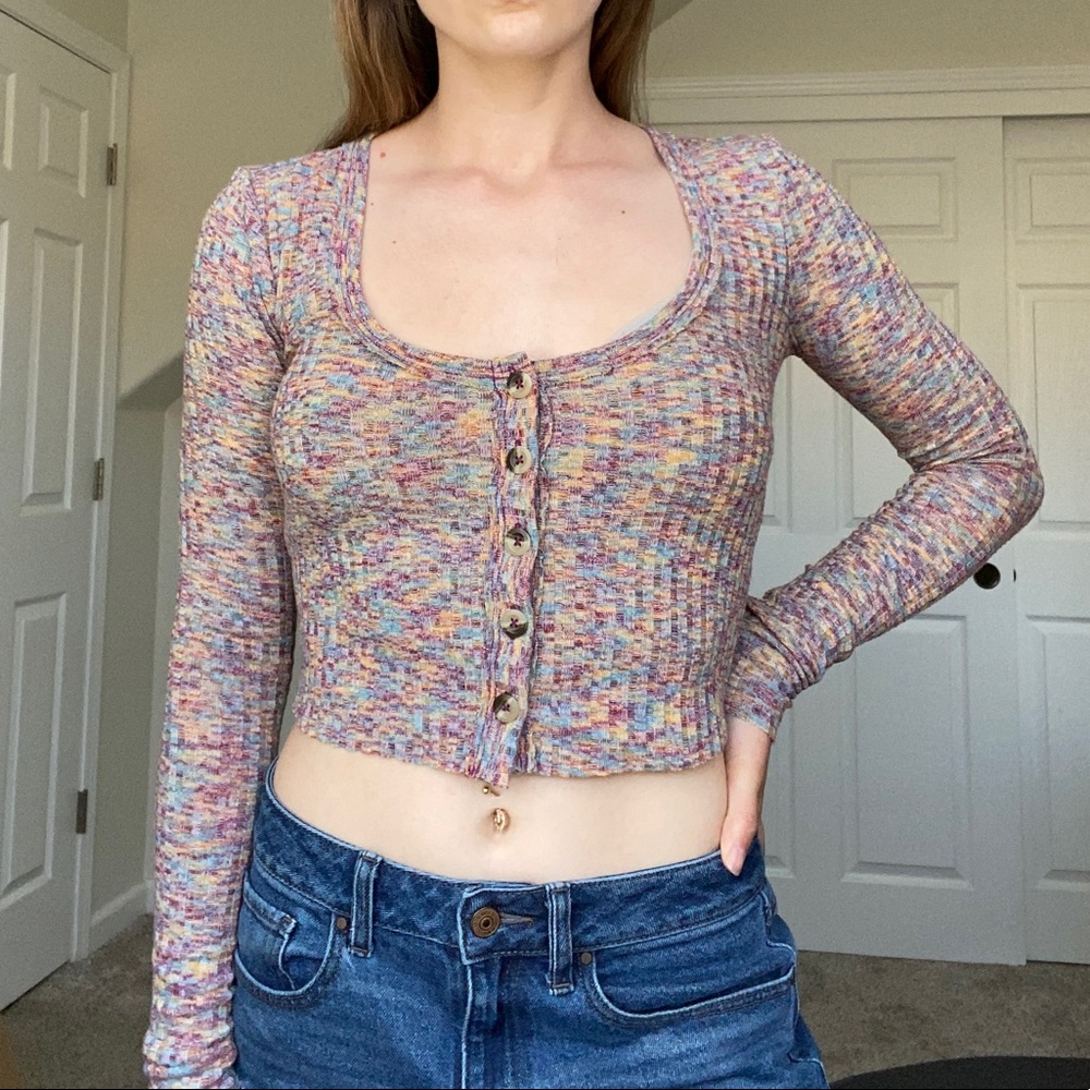 Urban Outfitters multicolor cardigan crop top